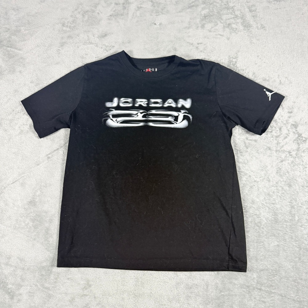 Jordan Boys XL Black Short Sleeve T-Shirt 23 Blurred Graphic Jumpman Logo